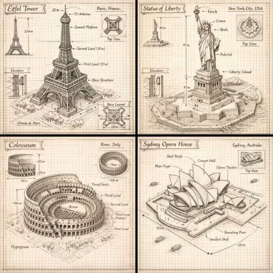 Isometric Blueprint Illustration