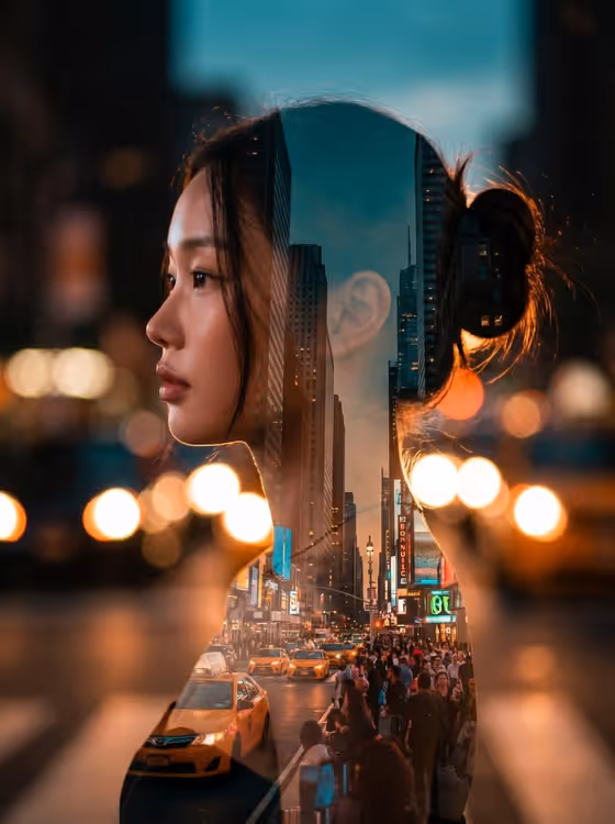 Double Exposure Portrait template result