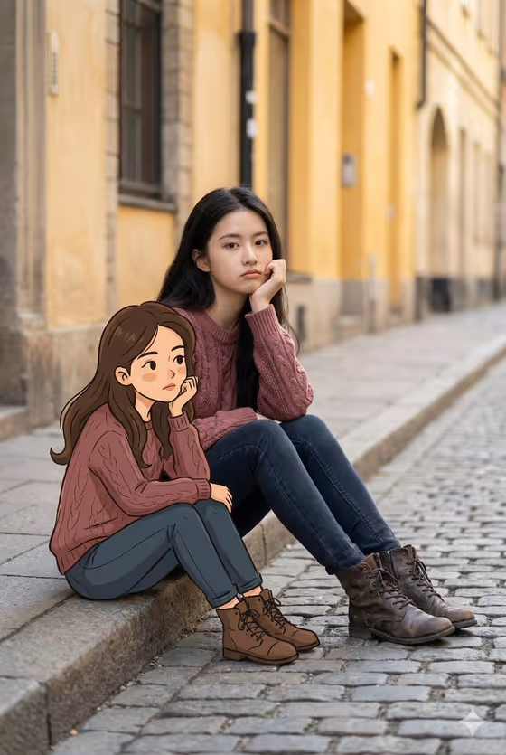 Cartoon Twin Portrait template result
