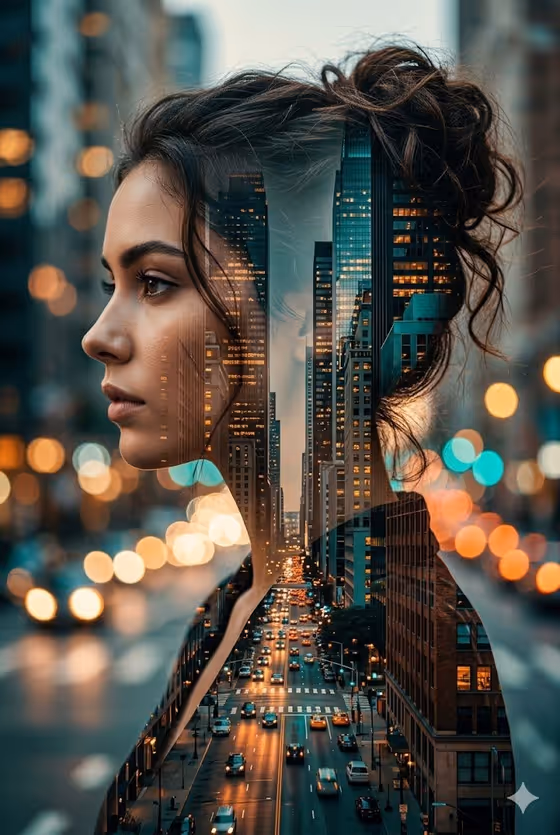 Double Exposure Portrait template result
