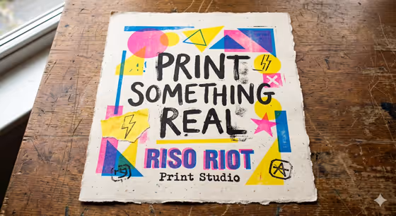 Risograph Studio Poster template result