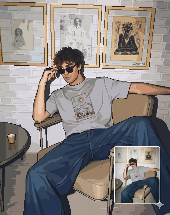Pixel Lounge Portrait template result