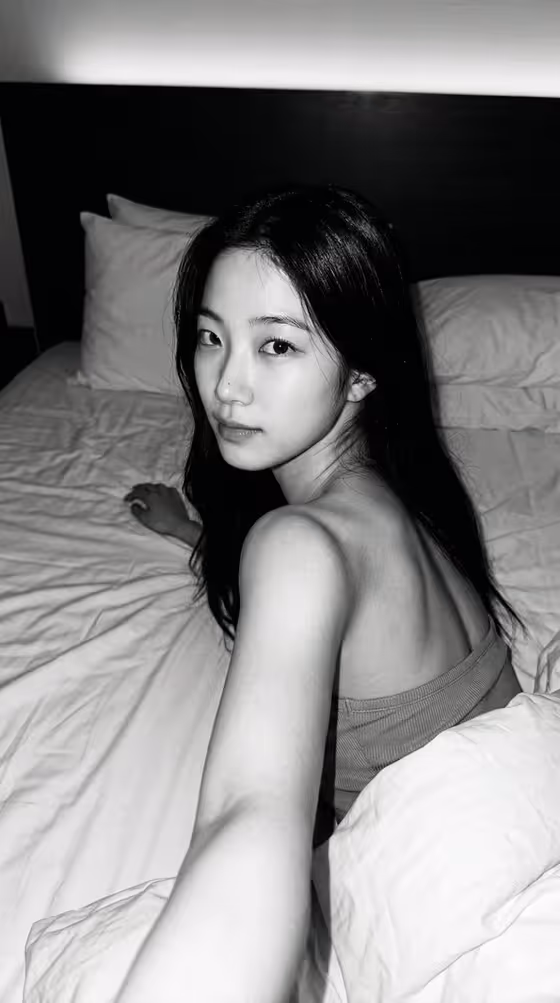 Noir Bedroom Selfie template result