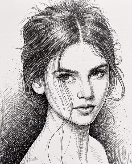 Ink Portrait Study