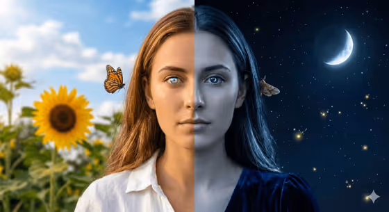 Day Night Portrait template result