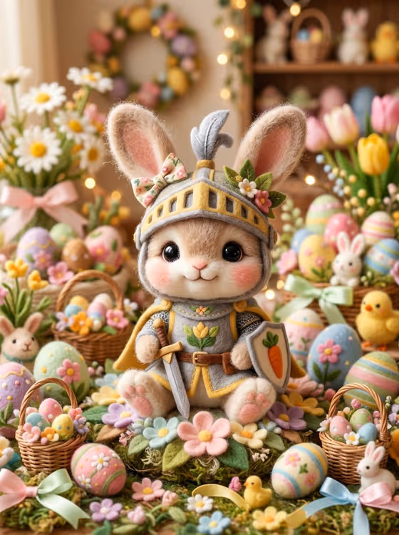 Felt Bunny Costume Diorama