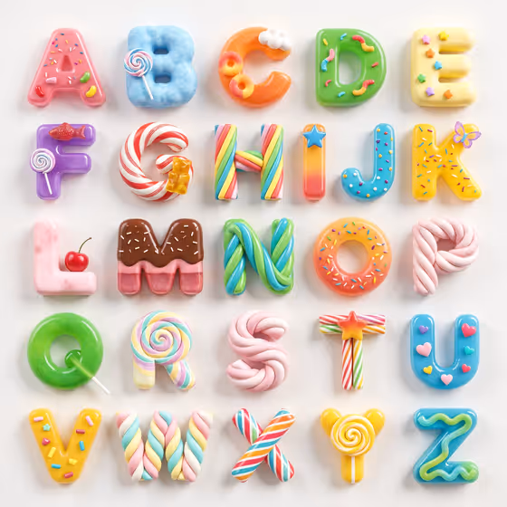 Squishy Candy Alphabet template result