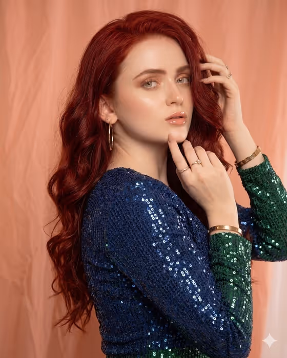 Sequin Fashion Portrait template result