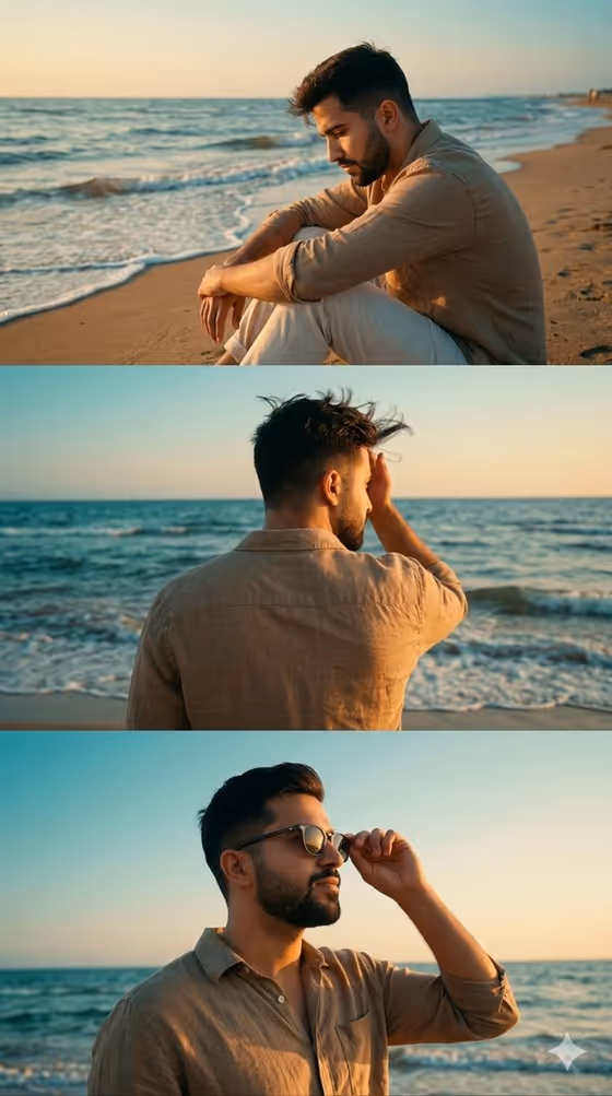 Beach Editorial Triptych
