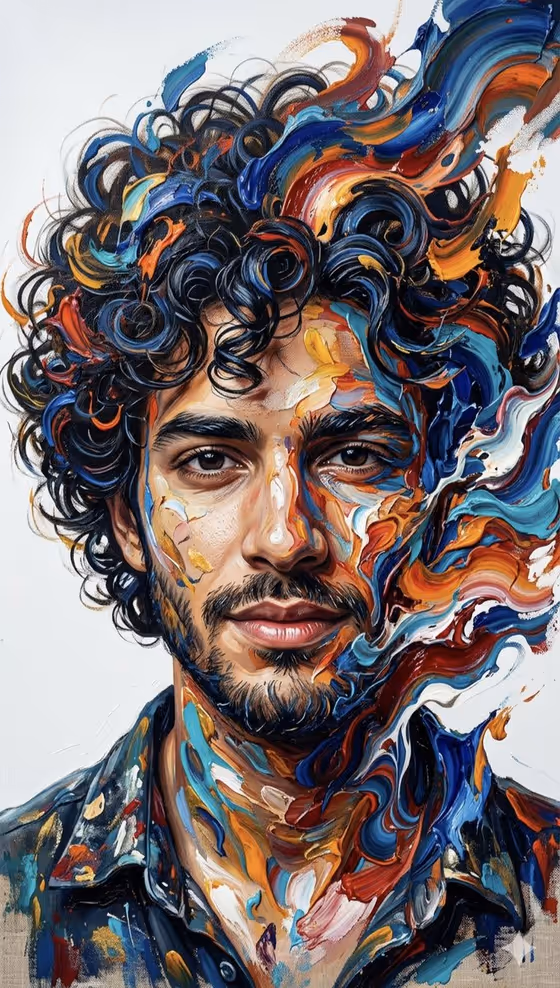 Impasto Portrait template result