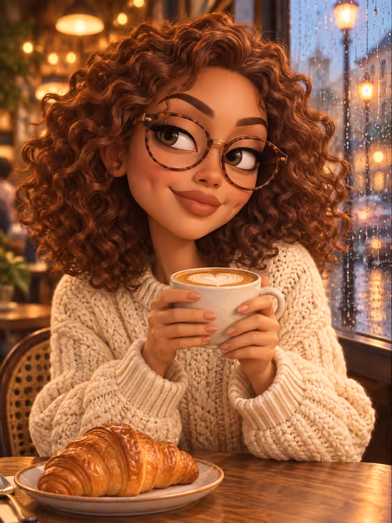 Cafe Date 3D Caricature