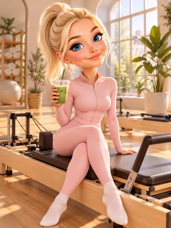 Pilates Princess 3D Caricature