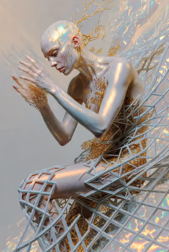 Iridescent Kintsugi Metamorphosis