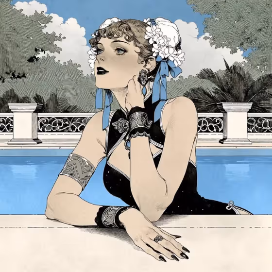 Art Deco Ink Portrait