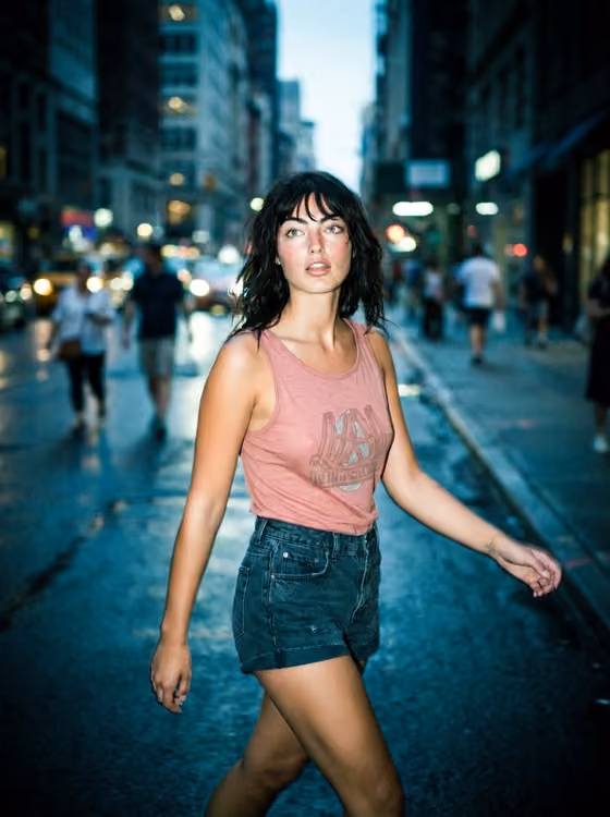 Night Street Flash Shot