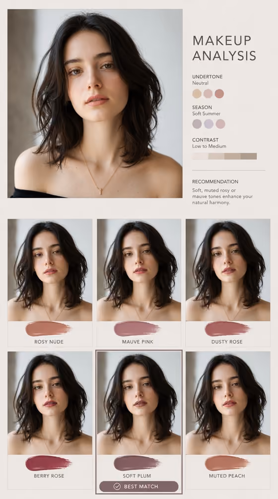 Lip Color Comparison template result