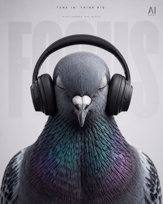 Bird in Headphones
