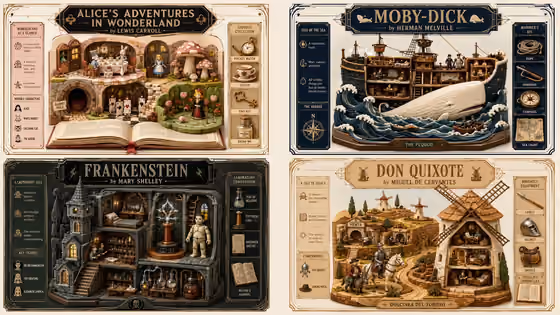 Book Diorama Grid