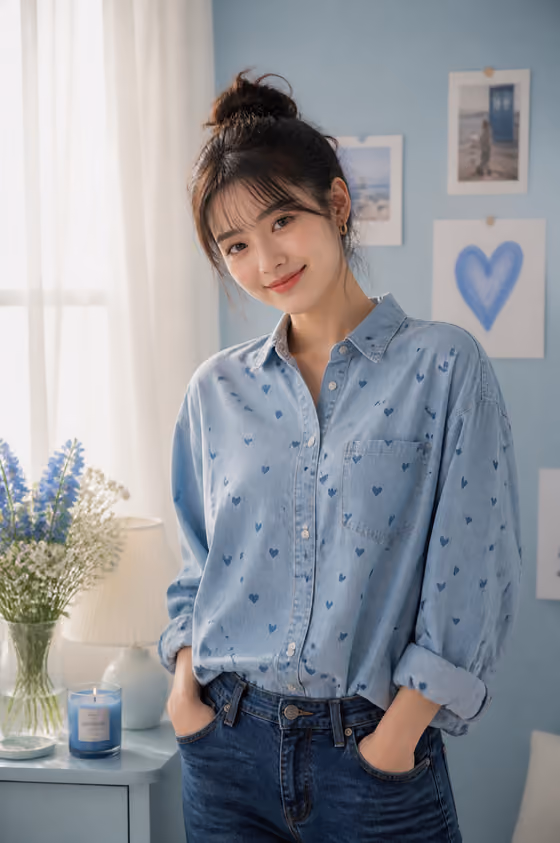 Cozy Blue Portrait