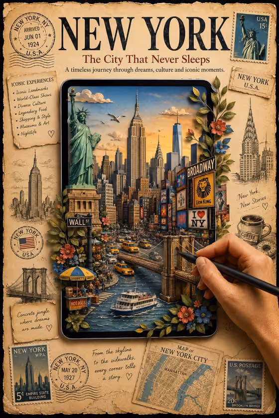 Papercraft Travel Poster