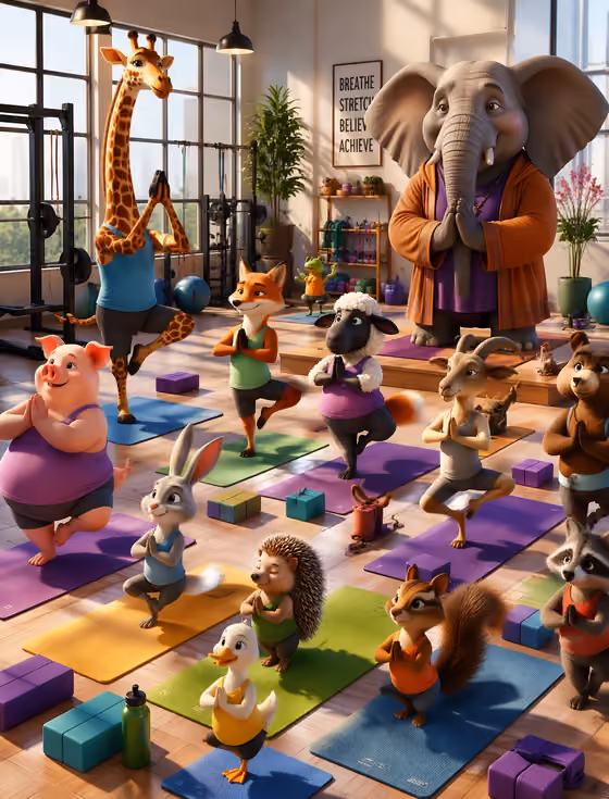 Whimsical Yoga Animals