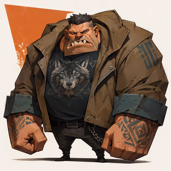 Block-Built Brute Caricature