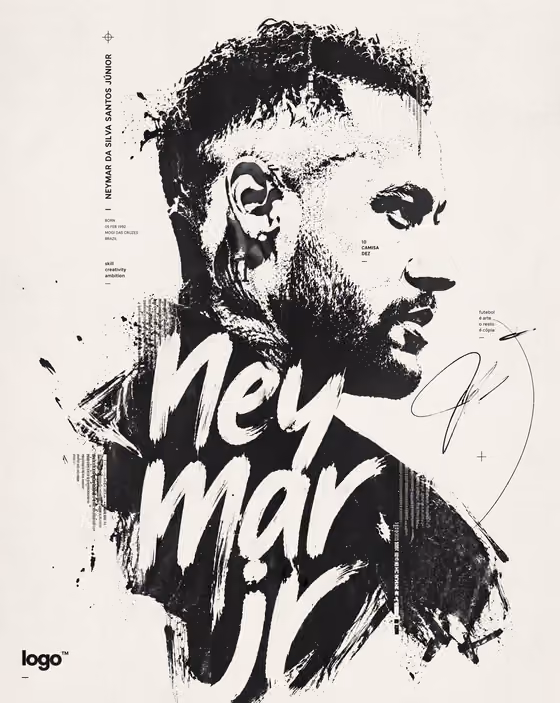 Typographic Ink Portrait