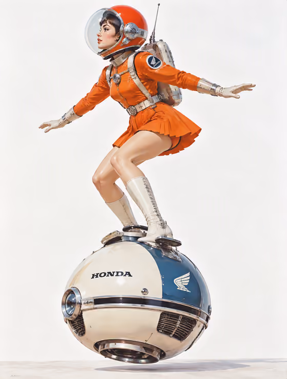 Retro Scooter Astronaut
