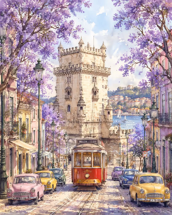 Watercolor Landmark Street