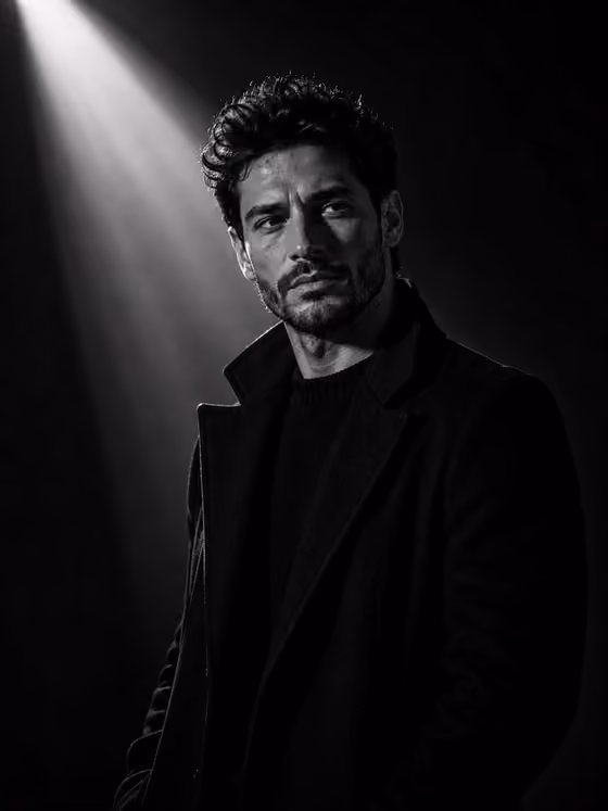 Noir Spotlight Portrait