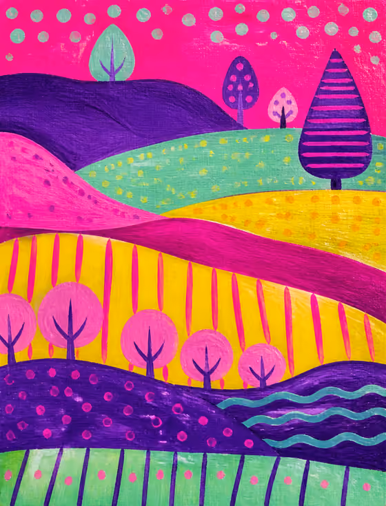 Naive Gouache Landscape