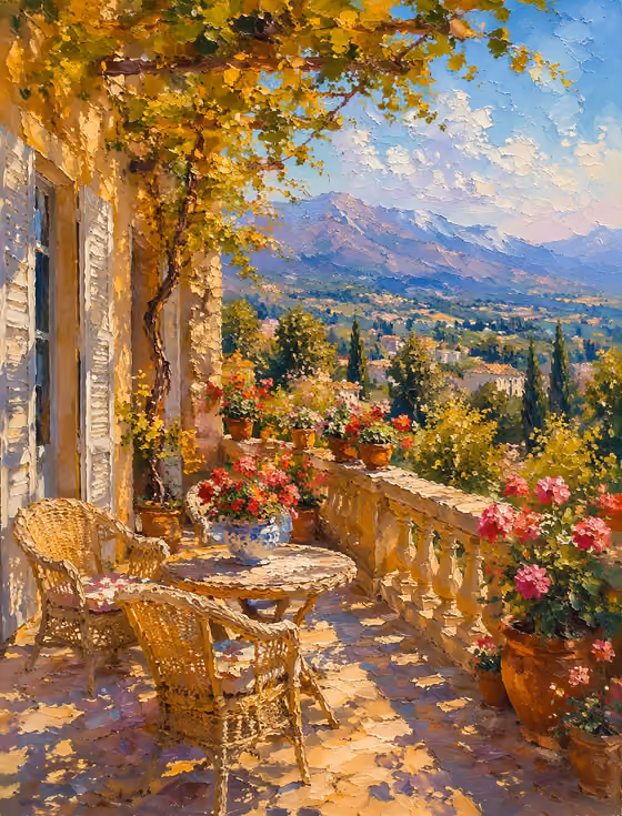 Impressionist Balcony Scene