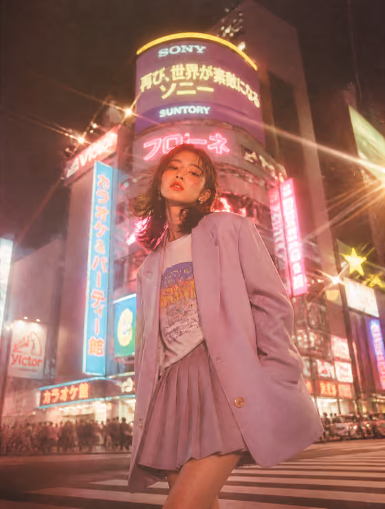 Neon Tokyo Night Portrait
