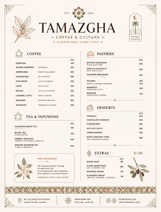 Minimalist Café Menu