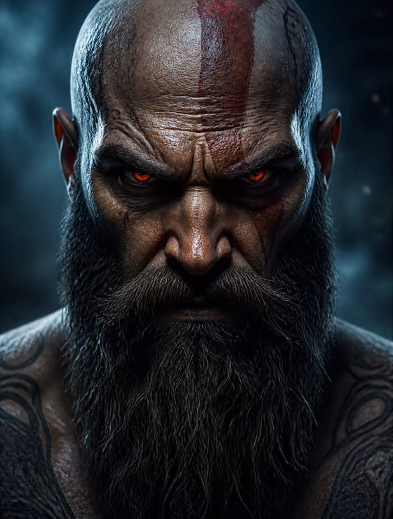 Scarred Warrior Portrait