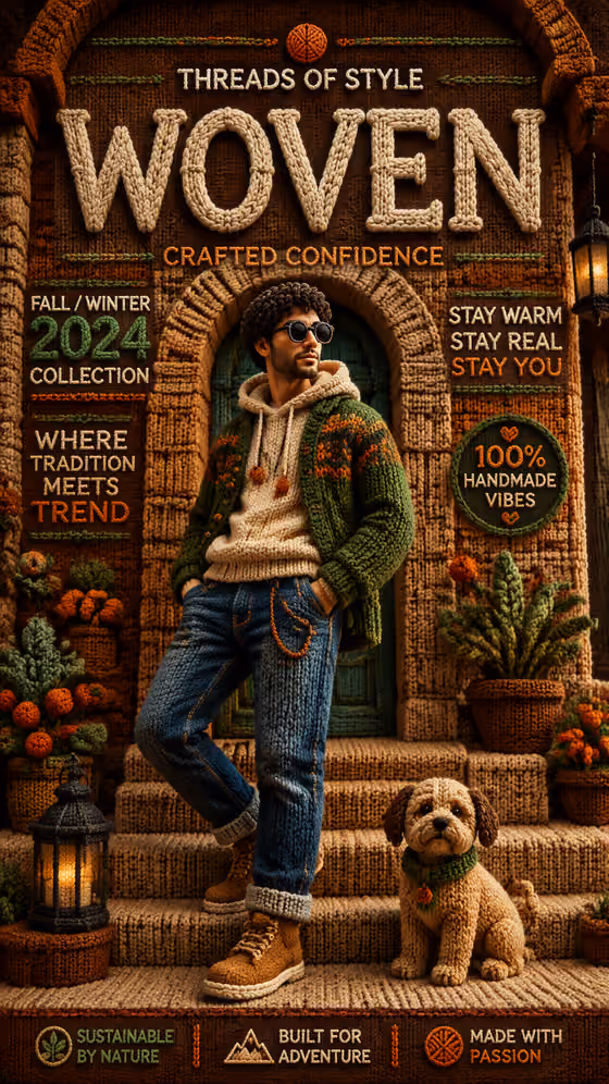 Knitted Wool Fashion Poster