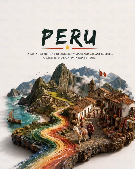 Floating Island Travel Poster