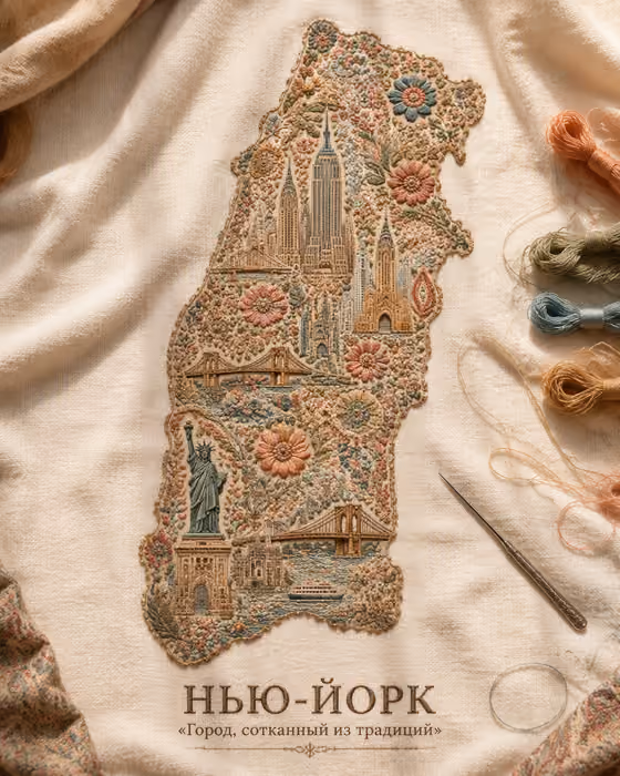 Sozni Embroidered Map Poster