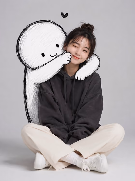 Doodle Hug Portrait template result