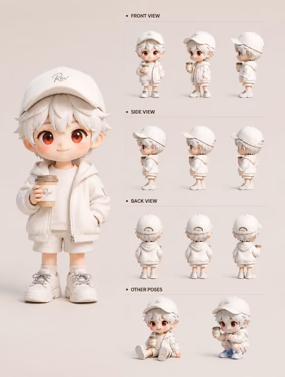 Chibi Character Model Sheet