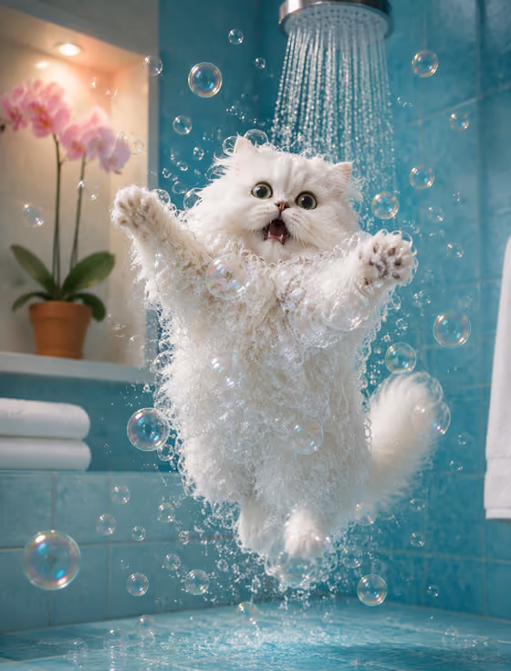 Whimsical Cat Shower