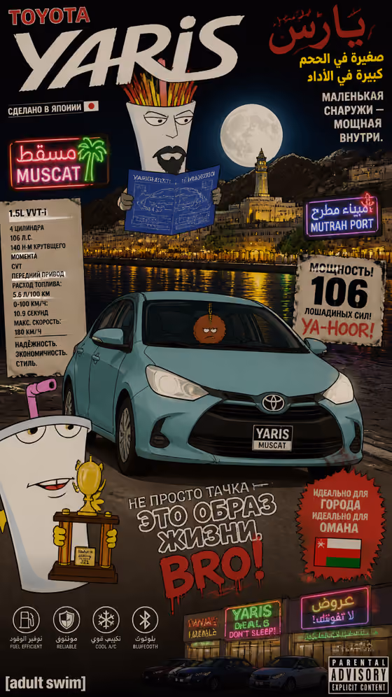 Absurdist Bilingual Auto Poster