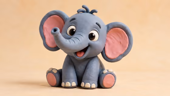 clay-style 3D render of a Subject , made from smooth colorful