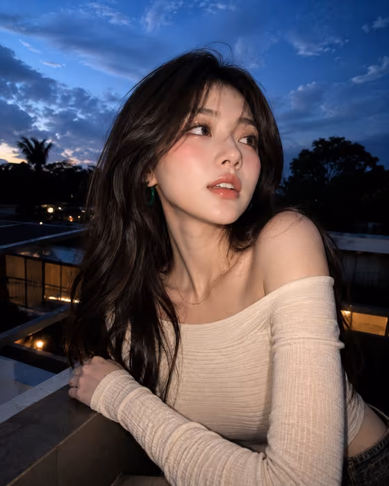Dusk Rooftop Selfie