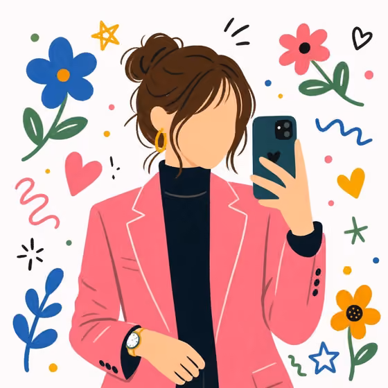 Flat Cartoon Girl
