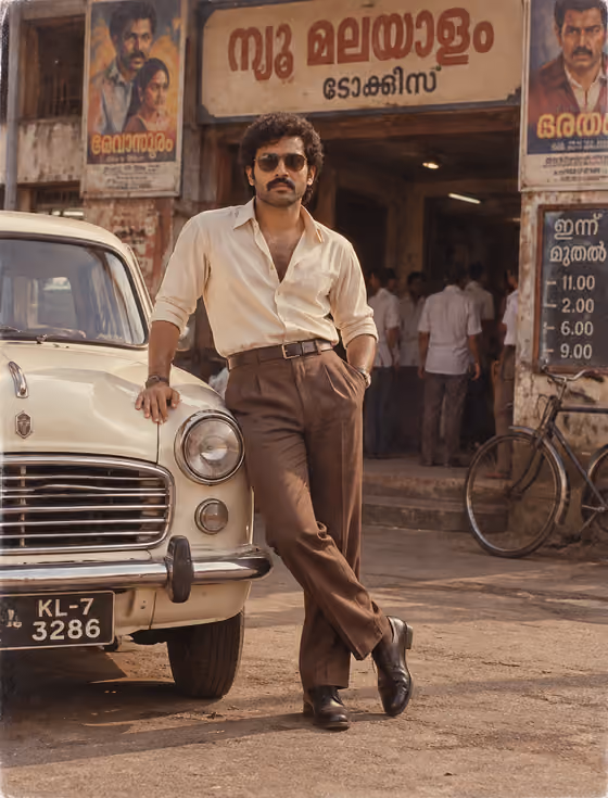 Retro Kerala Cinema Portrait