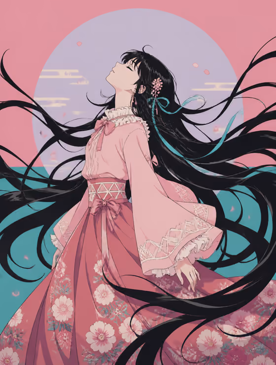 Streaming Hair Portrait
