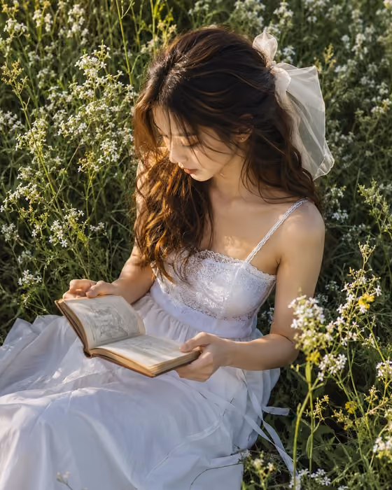 Meadow Reading Portrait