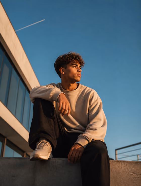 Golden Hour Rooftop Portrait