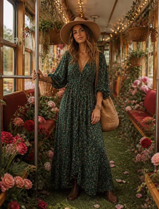 Floral Train Boho Shoot